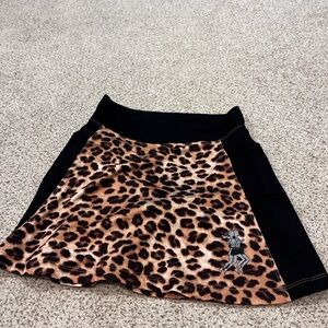 Leopard Print Skirt with Black Accents